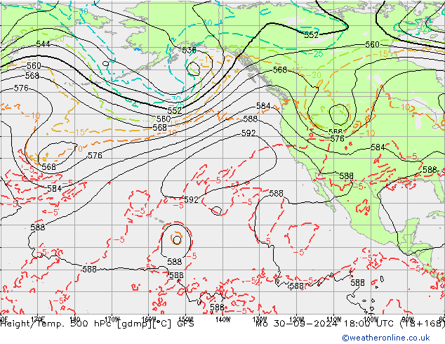 Z500/Rain (+SLP)/Z850 GFS Mo 30.09.2024 18 UTC