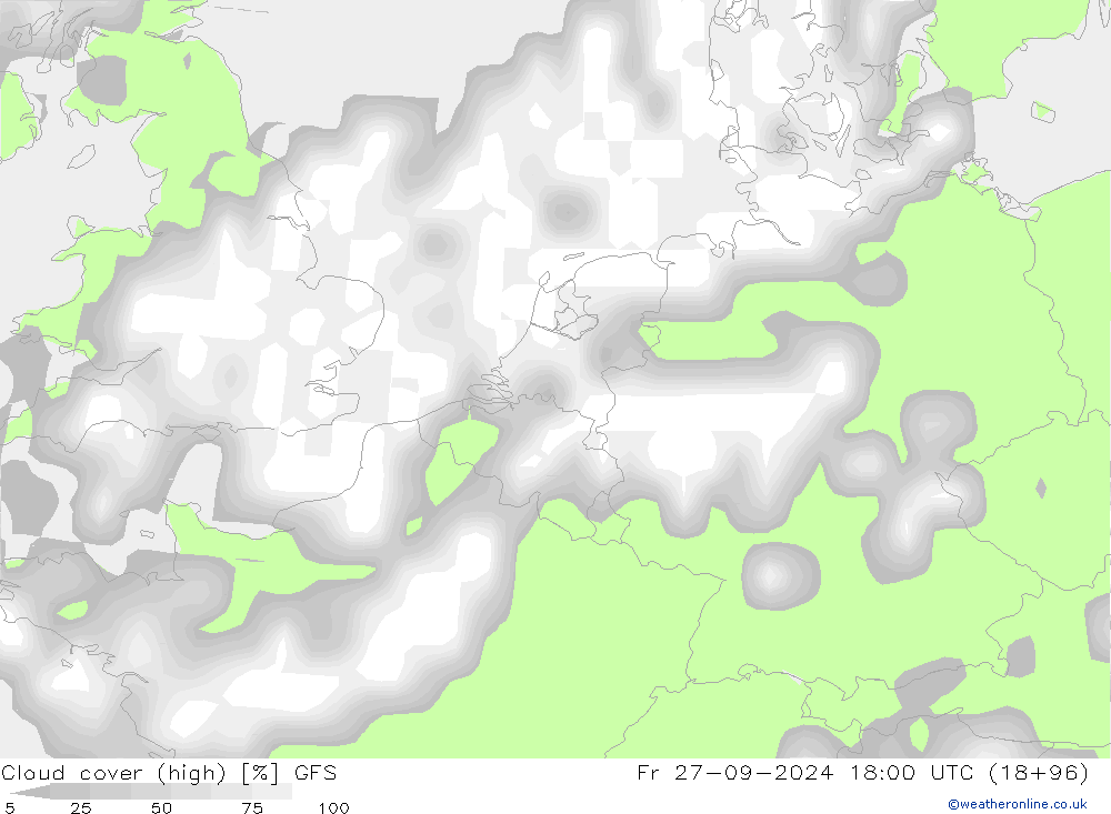 Bulutlar (yüksek) GFS Cu 27.09.2024 18 UTC