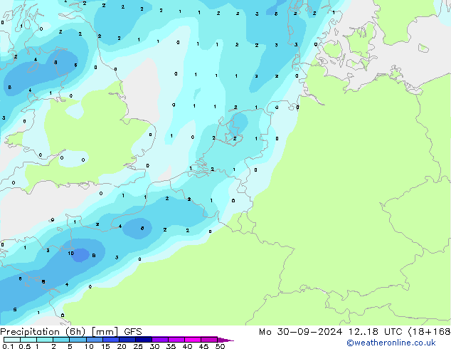 Z500/Rain (+SLP)/Z850 GFS Mo 30.09.2024 18 UTC