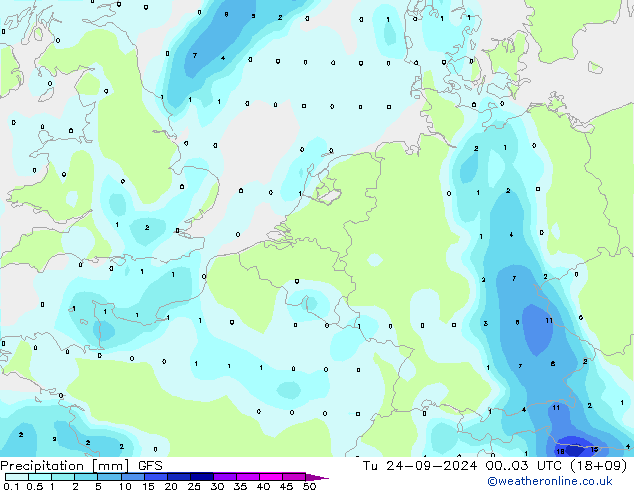 осадки GFS вт 24.09.2024 03 UTC
