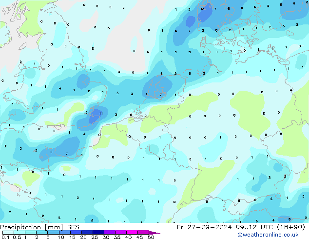 Yağış GFS Cu 27.09.2024 12 UTC