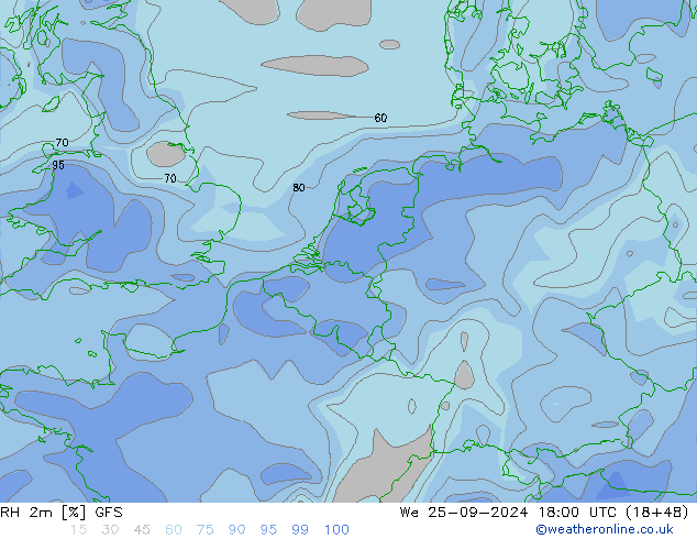 RH 2m GFS We 25.09.2024 18 UTC