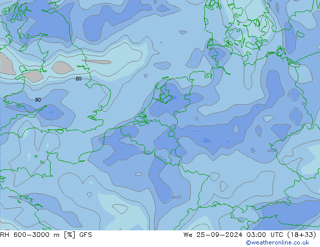 RH 600-3000 m GFS We 25.09.2024 03 UTC