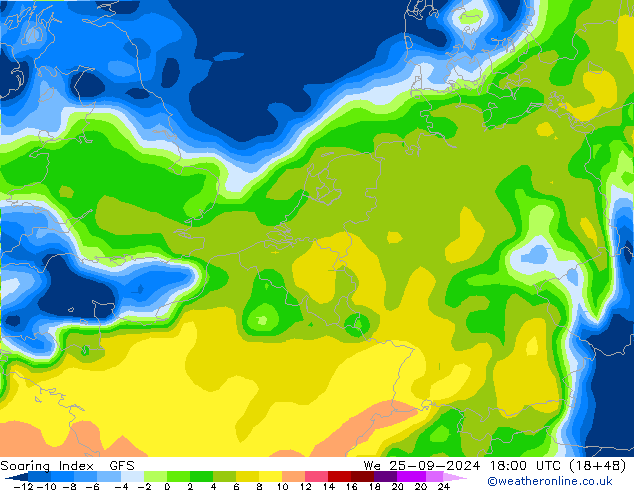 Soaring Index GFS St 25.09.2024 18 UTC