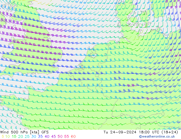 Viento 500 hPa GFS mar 24.09.2024 18 UTC