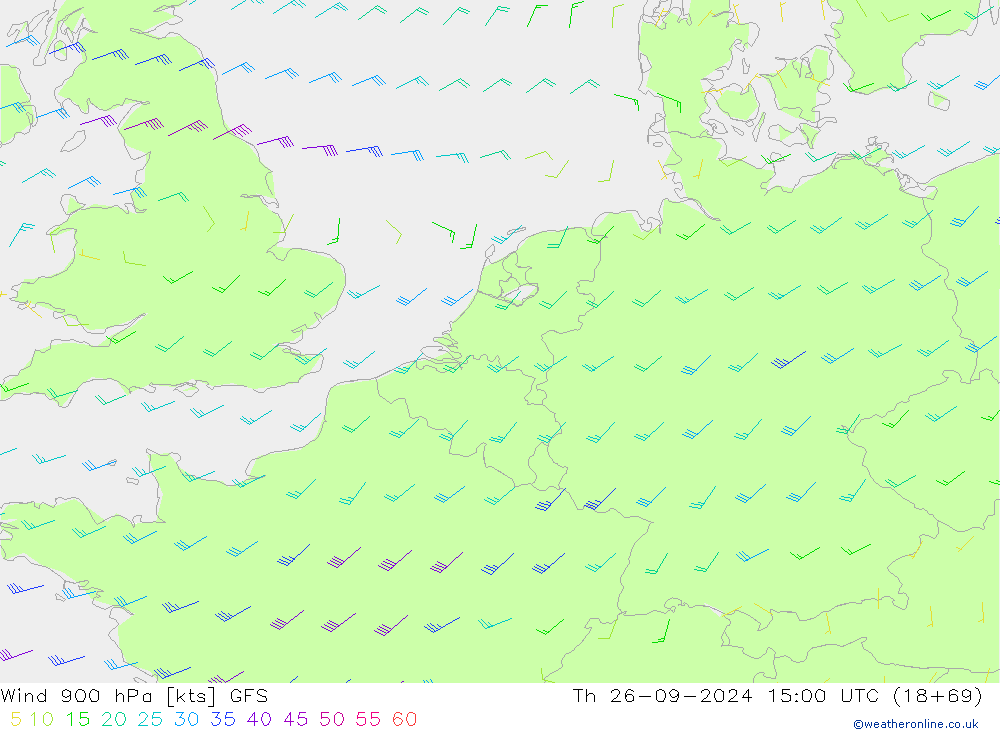 Wind 900 hPa GFS Th 26.09.2024 15 UTC