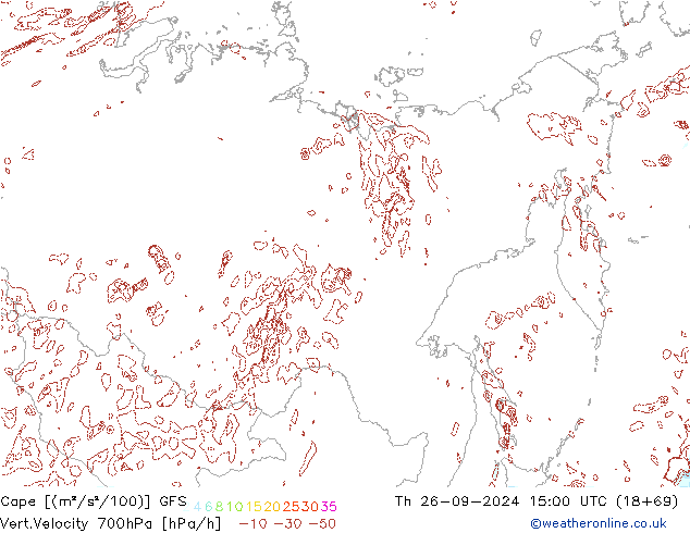 Cape GFS gio 26.09.2024 15 UTC