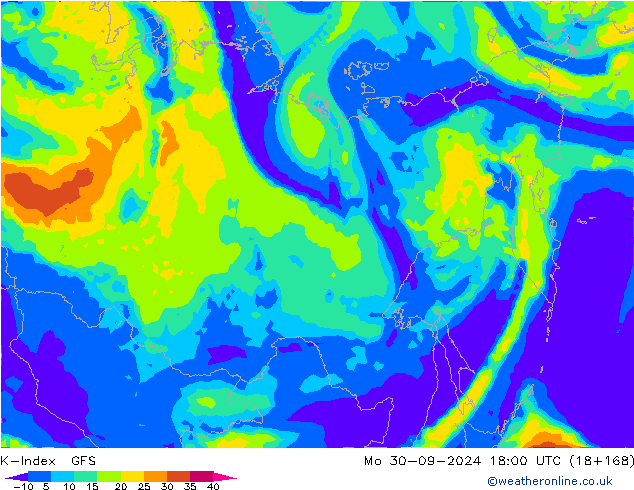 K-Index GFS lun 30.09.2024 18 UTC