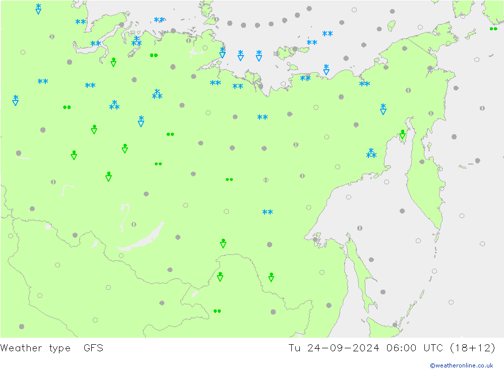 Weather type GFS Tu 24.09.2024 06 UTC