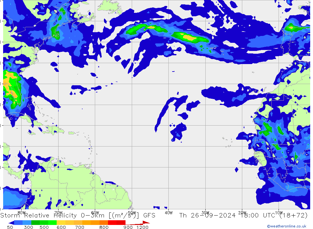 Storm Relative Helicity GFS Th 26.09.2024 18 UTC