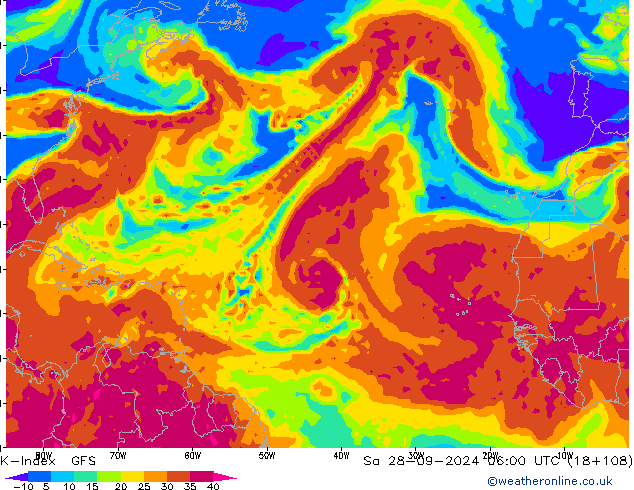 K-Index GFS za 28.09.2024 06 UTC