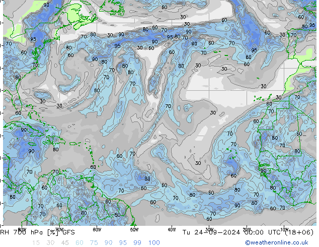 RH 700 hPa GFS mar 24.09.2024 00 UTC