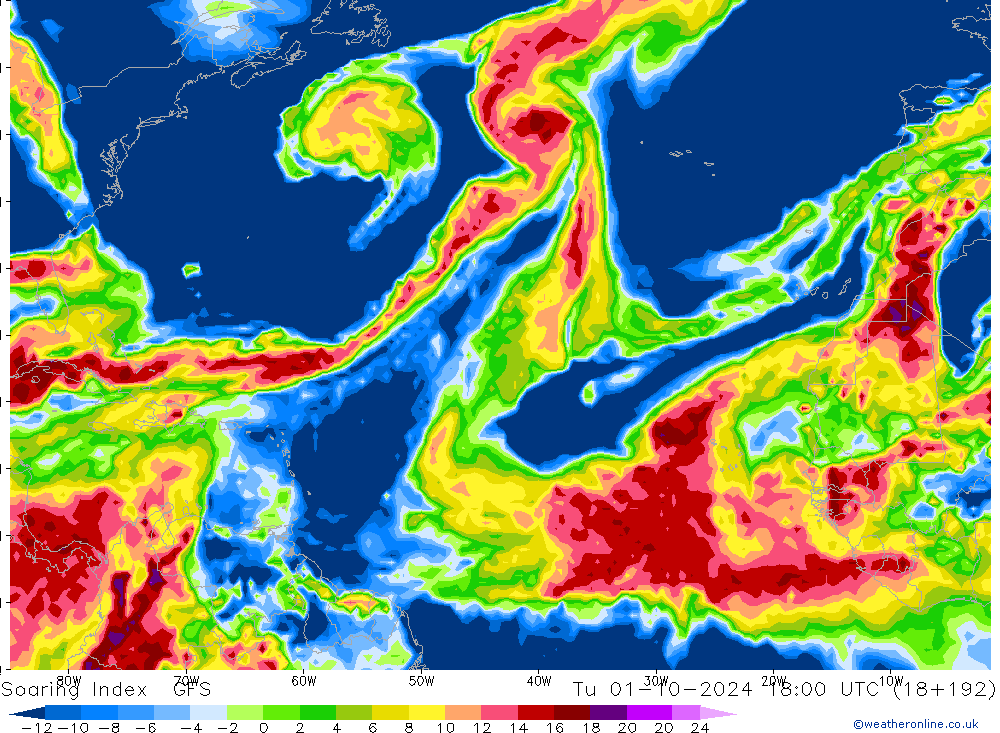 Soaring Index GFS wto. 01.10.2024 18 UTC