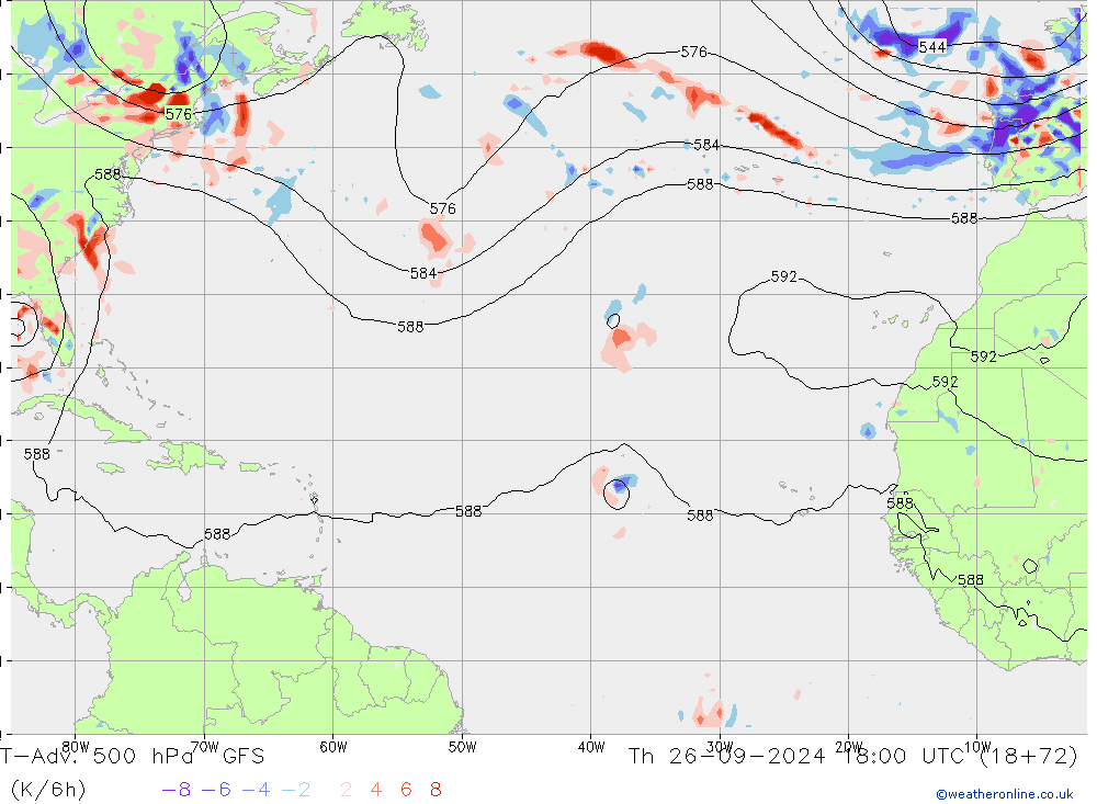 T-Adv. 500 hPa GFS Čt 26.09.2024 18 UTC