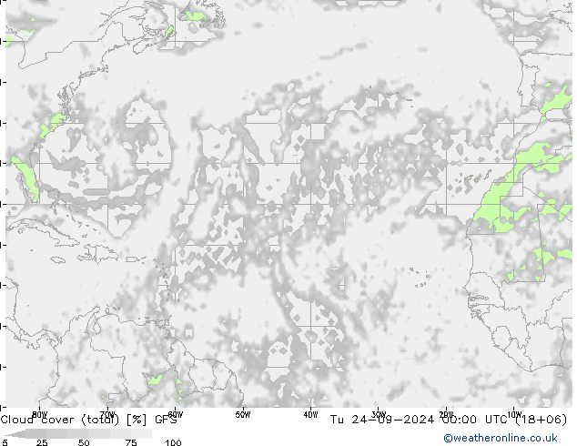 Cloud cover (total) GFS September 2024