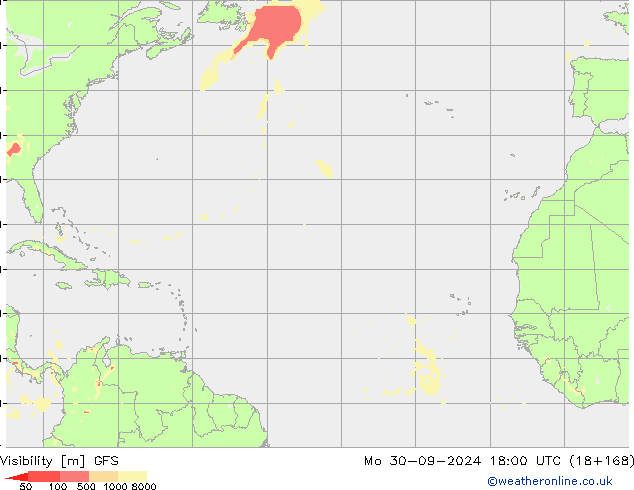 Visibility GFS Mo 30.09.2024 18 UTC