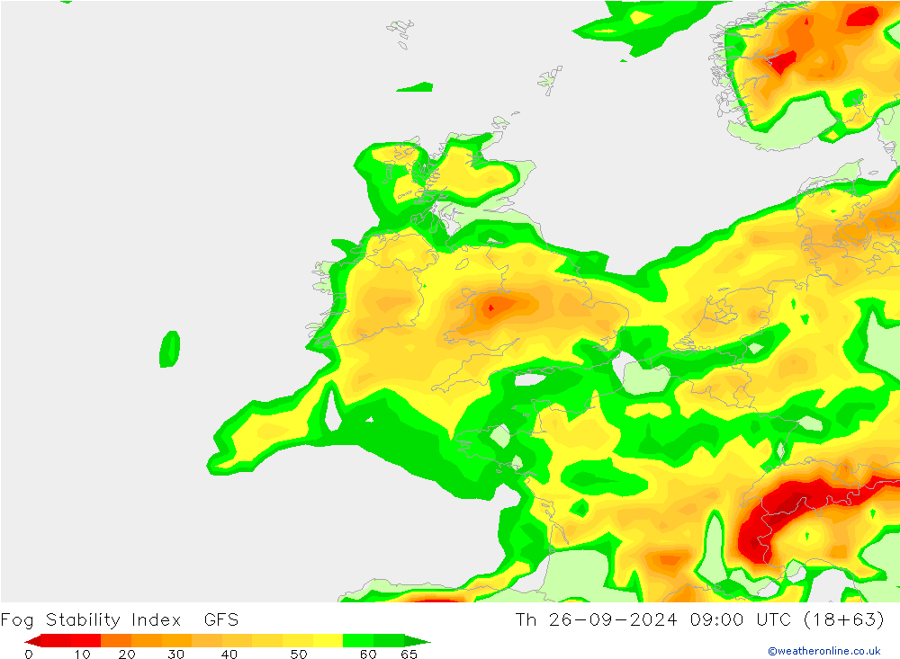 Fog Stability Index GFS jeu 26.09.2024 09 UTC