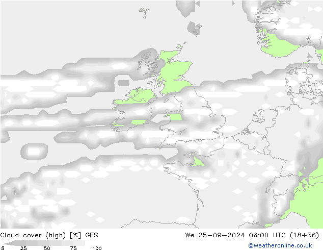 облака (средний) GFS ср 25.09.2024 06 UTC