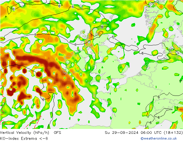 Convection-Index GFS dim 29.09.2024 06 UTC