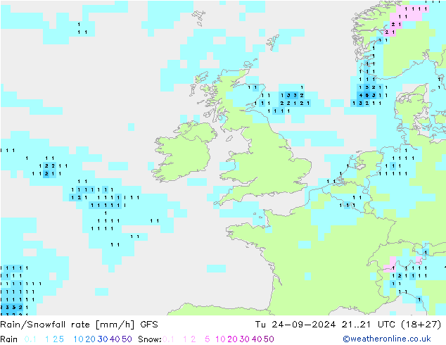 Regen/Sneeuwval GFS di 24.09.2024 21 UTC