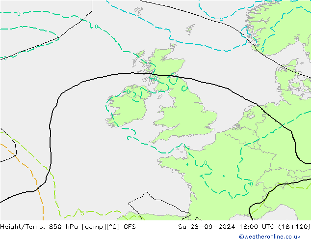 Z500/Rain (+SLP)/Z850 GFS Sa 28.09.2024 18 UTC