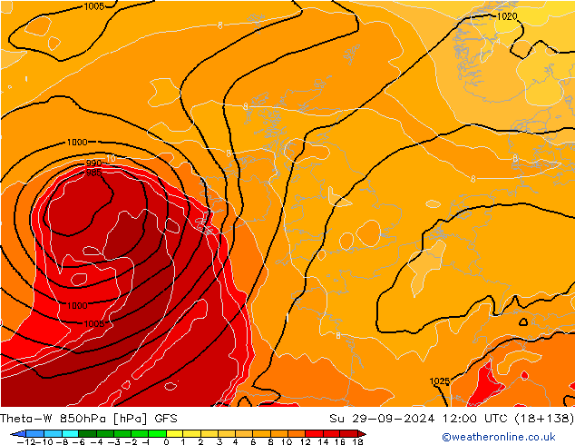 Theta-W 850hPa GFS Su 29.09.2024 12 UTC