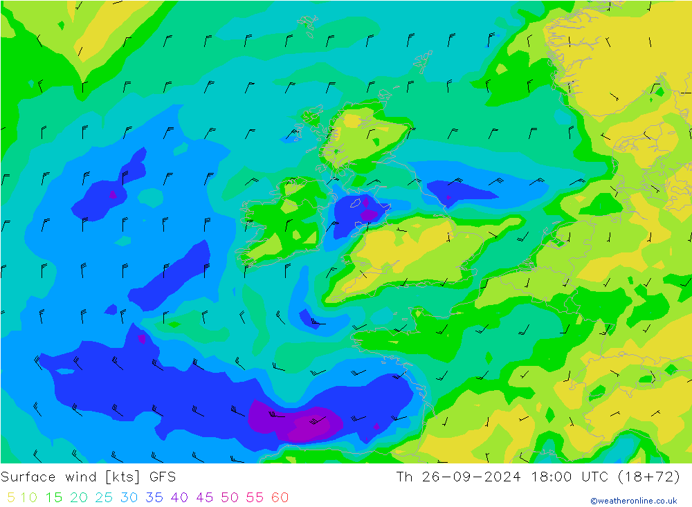  10 m GFS  26.09.2024 18 UTC