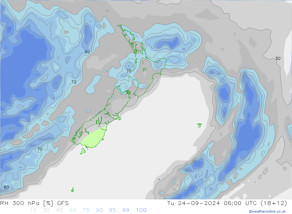 RH 300 hPa GFS September 2024