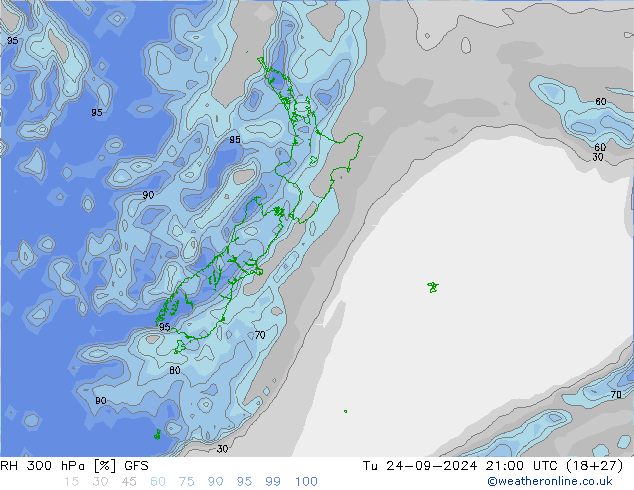 Humedad rel. 300hPa GFS mar 24.09.2024 21 UTC