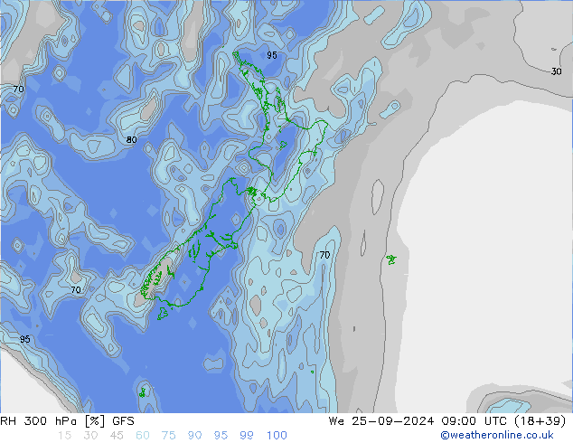 RH 300 hPa GFS St 25.09.2024 09 UTC