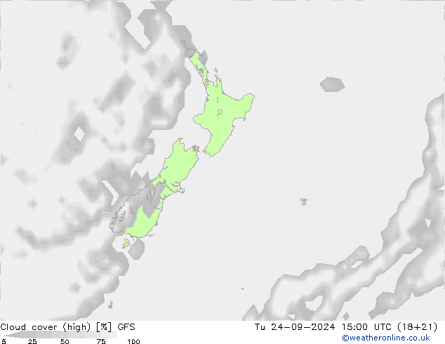 vysoký oblak GFS Út 24.09.2024 15 UTC