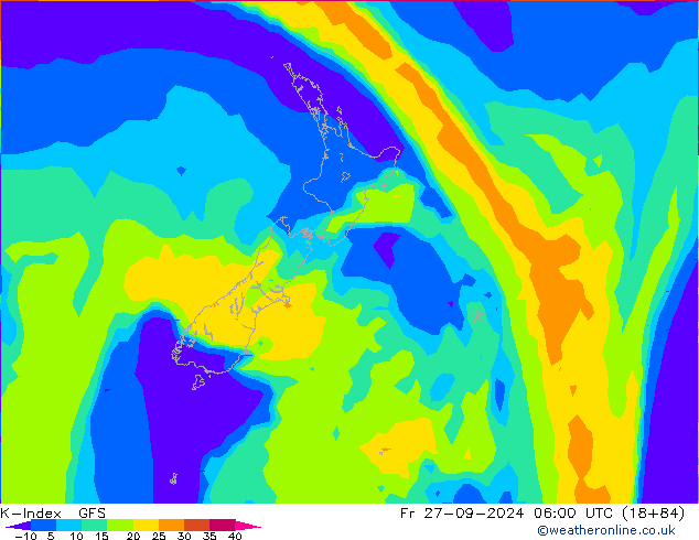 K-Index GFS Fr 27.09.2024 06 UTC