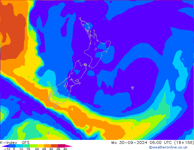 K-Index GFS lun 30.09.2024 06 UTC