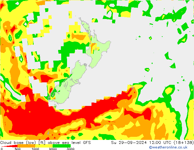 Cloud base (low) GFS dom 29.09.2024 12 UTC