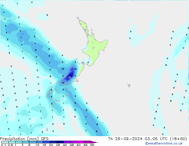 Precipitación GFS jue 26.09.2024 06 UTC