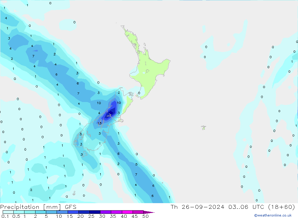 Precipitación GFS jue 26.09.2024 06 UTC