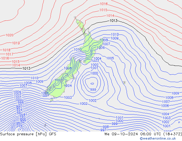 GFS: mer 09.10.2024 06 UTC