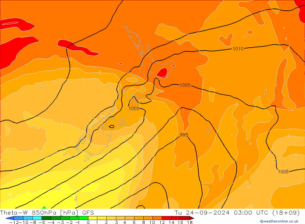 Theta-W 850hPa GFS September 2024