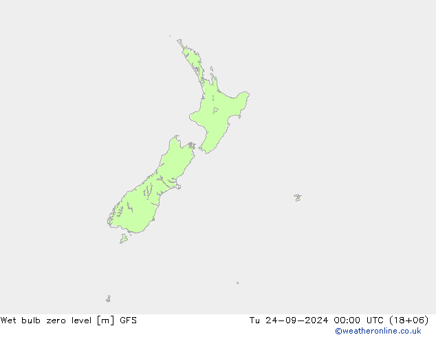 Wet bulb zero level GFS Tu 24.09.2024 00 UTC