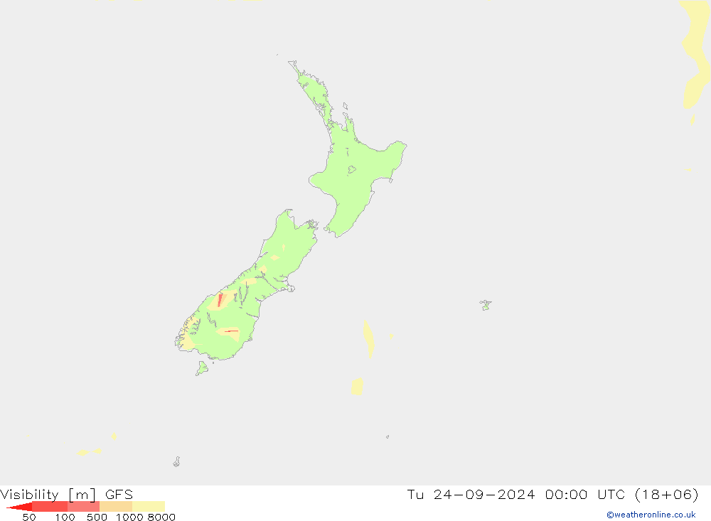 Visibility GFS Tu 24.09.2024 00 UTC