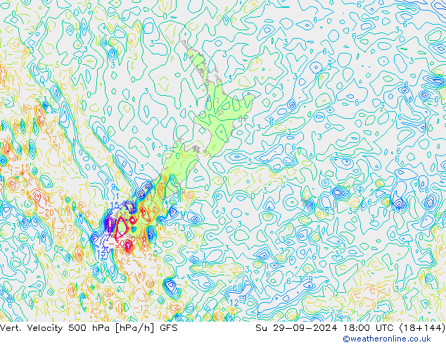 Vert. Velocity 500 hPa GFS Su 29.09.2024 18 UTC