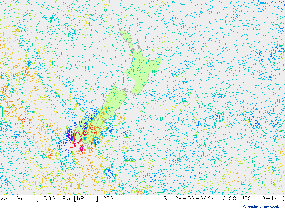 Vert. Velocity 500 hPa GFS Su 29.09.2024 18 UTC