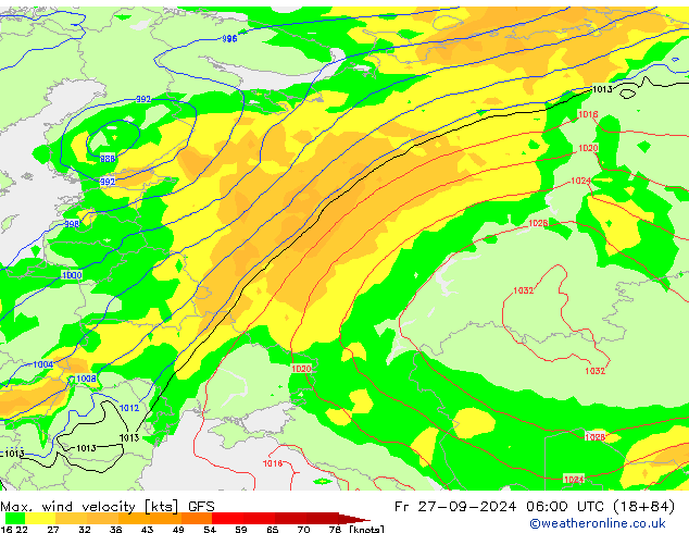 Max. wind velocity GFS pt. 27.09.2024 06 UTC