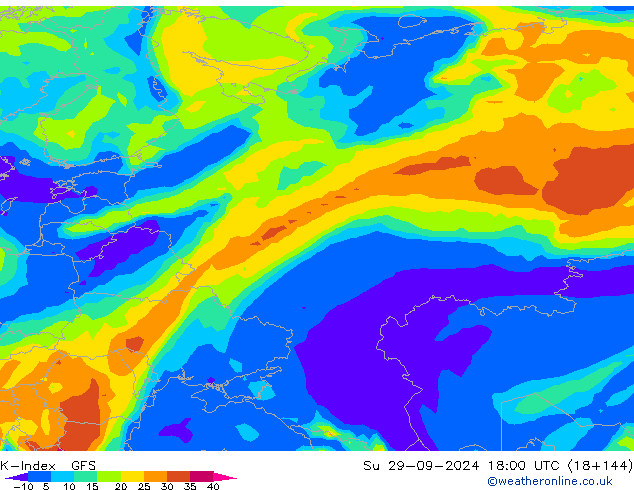 K-Index GFS Su 29.09.2024 18 UTC