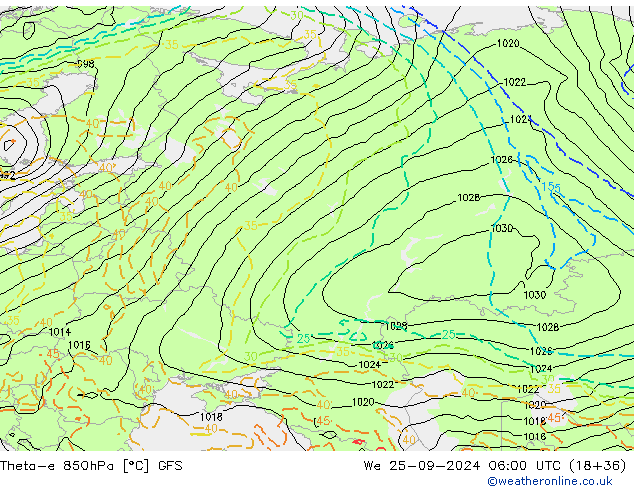 Theta-e 850гПа GFS Сентябрь 2024