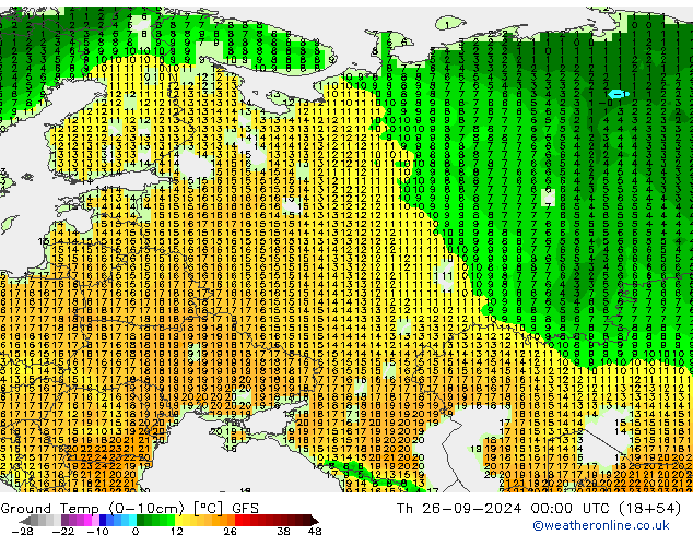 температура от 0-10 см GFS чт 26.09.2024 00 UTC