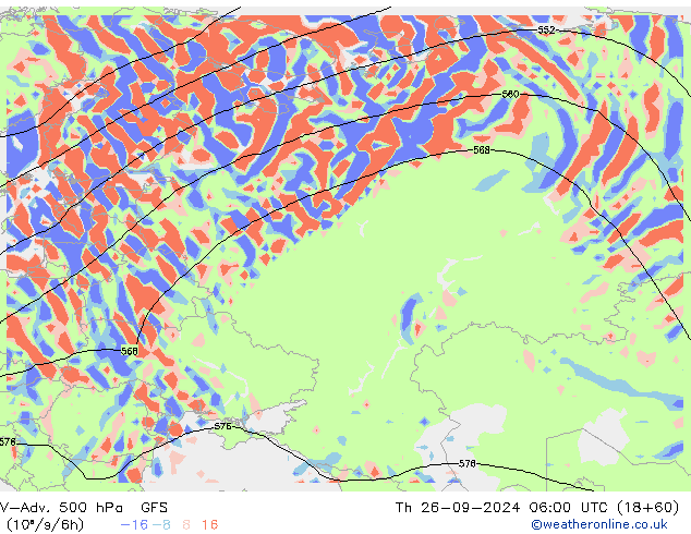 V-Adv. 500 гПа GFS чт 26.09.2024 06 UTC