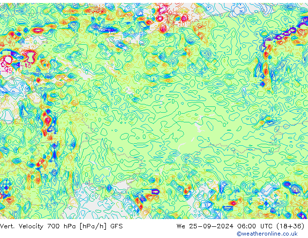 Vert. Velocity 700 hPa GFS St 25.09.2024 06 UTC