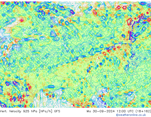 Vert. Velocity 925 hPa GFS pon. 30.09.2024 12 UTC