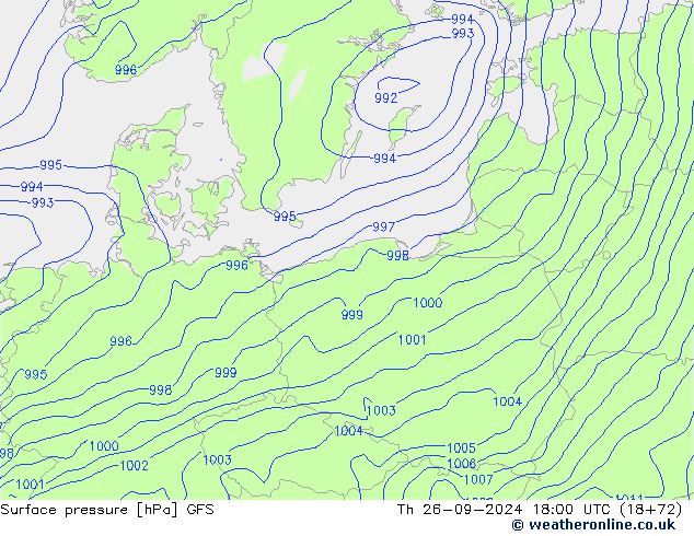 Bodendruck GFS Do 26.09.2024 18 UTC